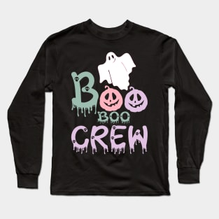 Boo Boo Crew Nurse Shirts Halloween Nurse Shirts for Women Long Sleeve T-Shirt